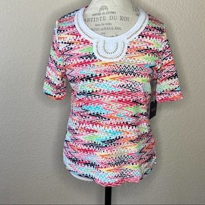 Rafaella Size Petite Medium Short Sleeve Shirt NWT